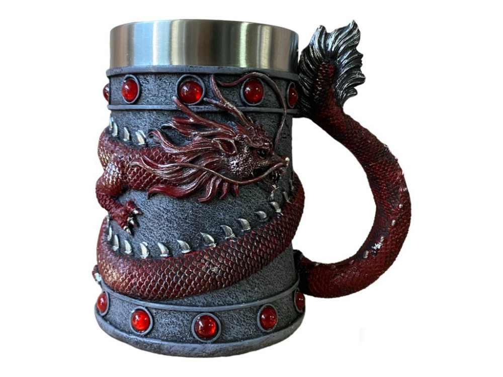 Кружка Чашка Бокал 3 Нержавеющая сталь Дракон Красный Танард 550 мл Киев - изображение 6