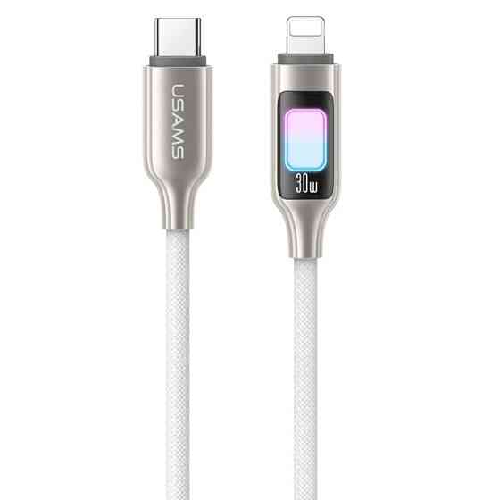 Дата кабель Usams US-SJ749 With Colorful Light TC Ser. Type-C to Lightning 30W (1.2m) Херсон