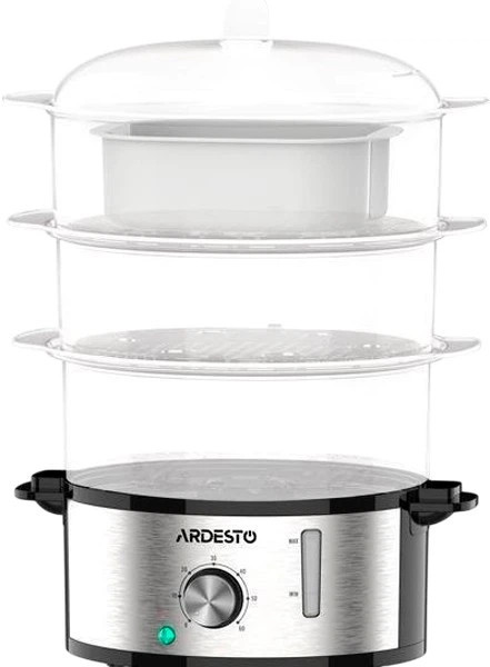 Пароварка электрическая Ardesto STC-K1S 800 Вт серебристая Київ - зображення 1