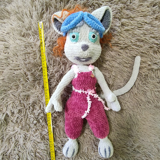 Іграшка мишка м'яка в'язана Пружинка 48 см ручна работа подарунок сувенір hand made Нововолинськ - зображення 2