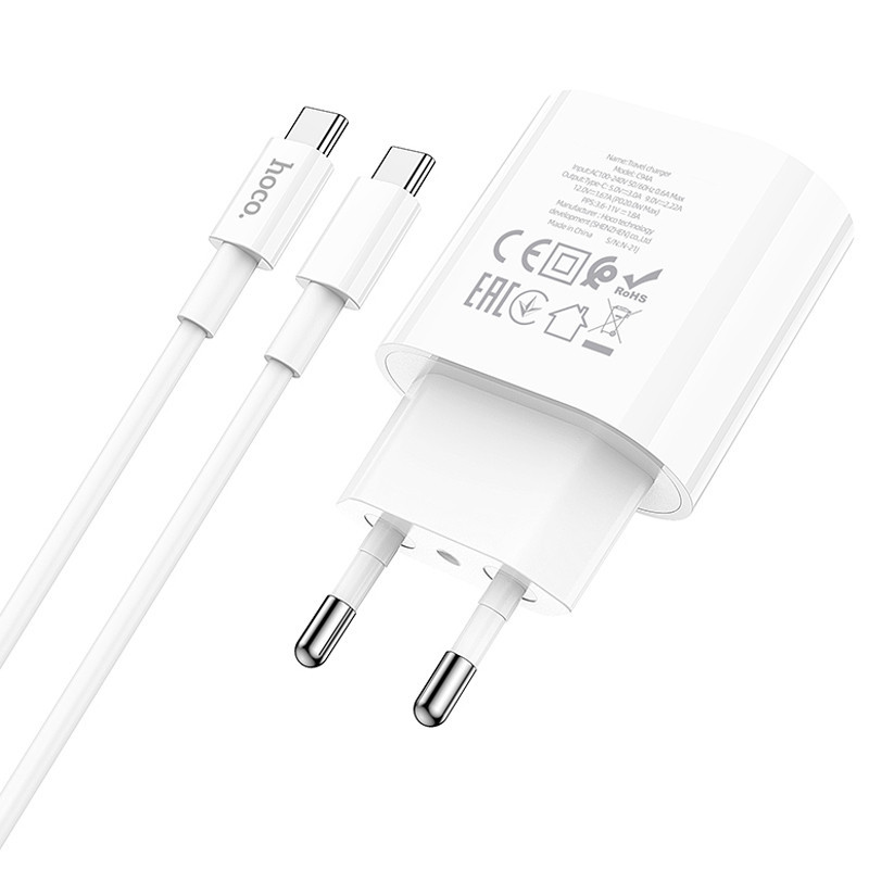 СЗУ Hoco C94A Metro PD20W (1USB-C) + кабель Type-C to Type-C Херсон - зображення 6