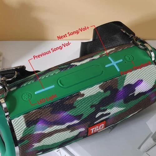 Колонка портативная Bluetooth T&G TG642 camouflage камуфляж Київ - зображення 3