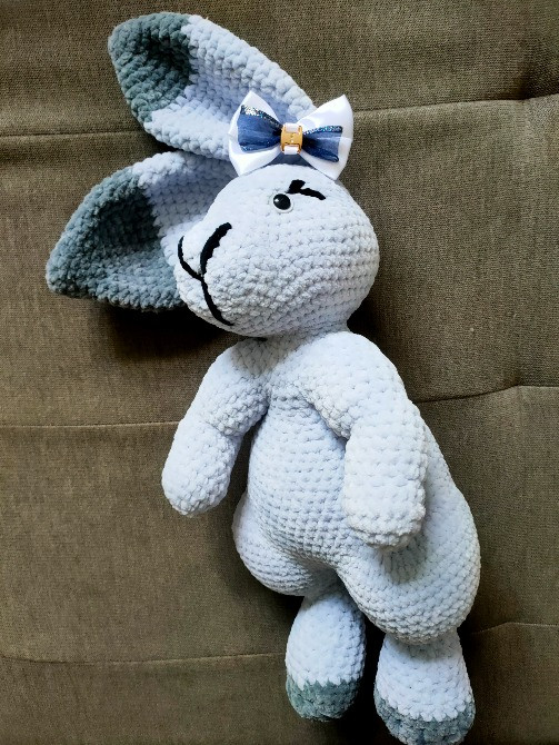 Зайчик лавандовий дитяча м'яка в'язана іграшка сувенір подарунок hand made ручна робота Нововолинськ - зображення 4