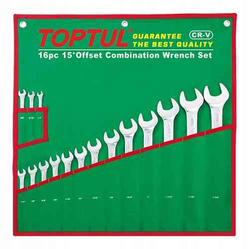 Набор ключей дюймовых комбинированных TOPTUL 16 шт. (1/4"-1-1/4") GBAA1604 Харьков