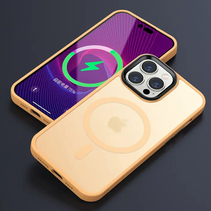 TPU+PC чехол Metal Buttons with MagSafe Colorful для Apple iPhone 14 Pro (6.1") Херсон - зображення 4