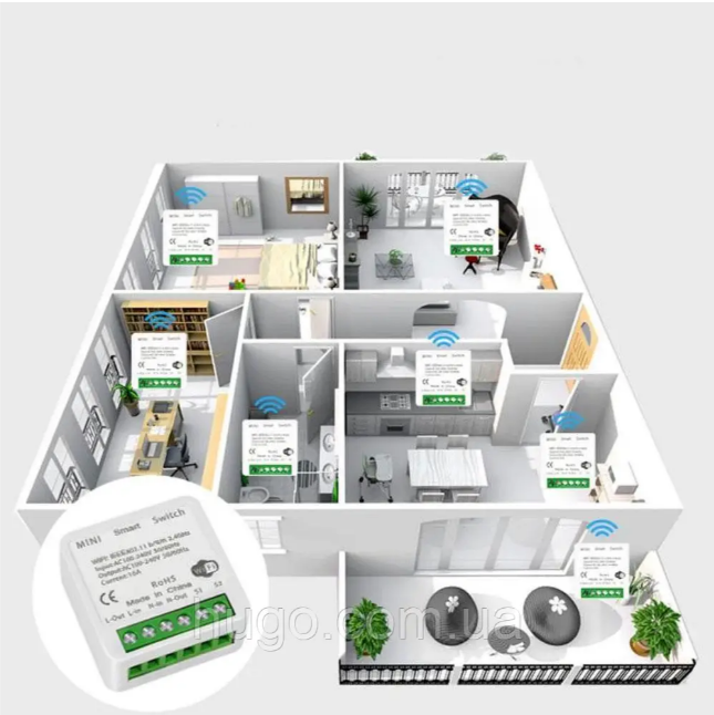 Бездротовий WiFi вимикач з таймером Smart Home,16A / Розумне реле для розумного будинку . Одеса - зображення 8