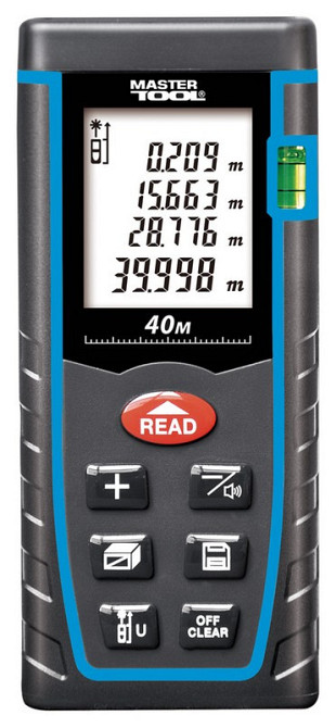 Дальномер лазерный MASTERTOOL до 40 м ±2 мм/м память 30 класс лазера I IP54 питание АААх2 чехол 30-0 Харьков - изображение 2