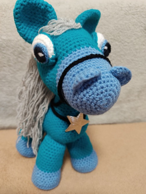 Кінь коник в'язана іграшка м'яка ручна робота Нововолинськ - зображення 1
