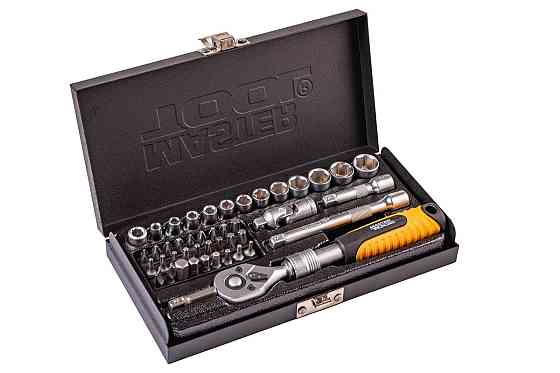 Набор инструментов MASTERTOOL PROFI ¼" 45 шт 4-13 мм телескопическая трещотка CrV50BV30 металлически Харків