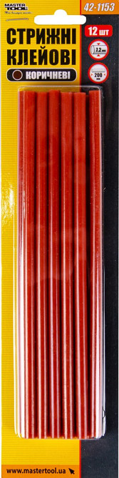 Стержни клеевые MASTERTOOL 7.2х200 мм 12 шт коричневые 42-1153 Харків - зображення 2