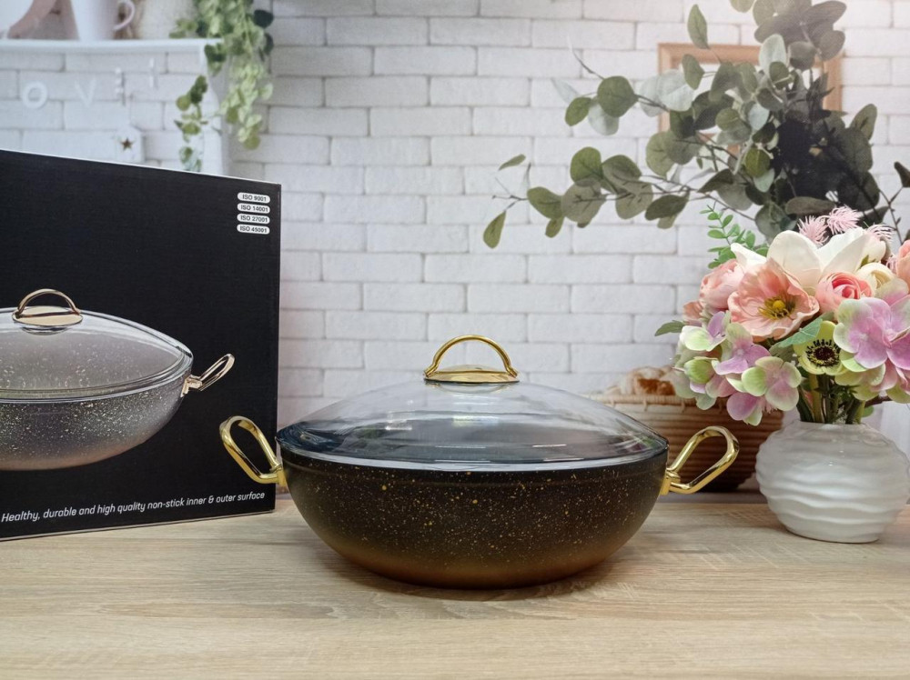 Сковорода WOK OMS 3275-28-Gold 3.5 л 28 см Київ - зображення 1