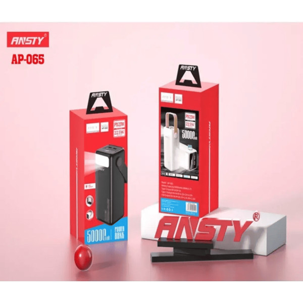 Power Bank Ansty AP-065 22.5W PD20W 50000mAh Black Харьков - изображение 3