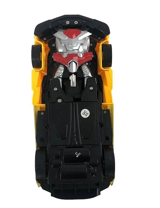 Машинка трансформер на радиоуправлении Bugatti-Robot 1:18 световые эффекты Черно-желтая Одеса - зображення 3