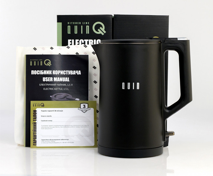 Электрочайник QUIN KTL-101 Black 1.5 л черный Київ - зображення 4