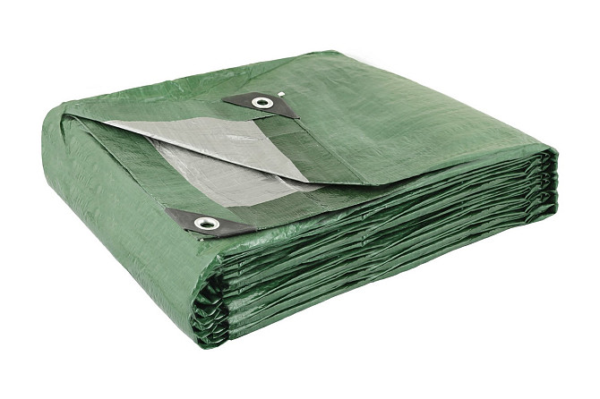 Тент MASTERTOOL GREEN/SILVER 5х8 м двухсторонний 130 г/м² 89-1508 Харьков - изображение 2