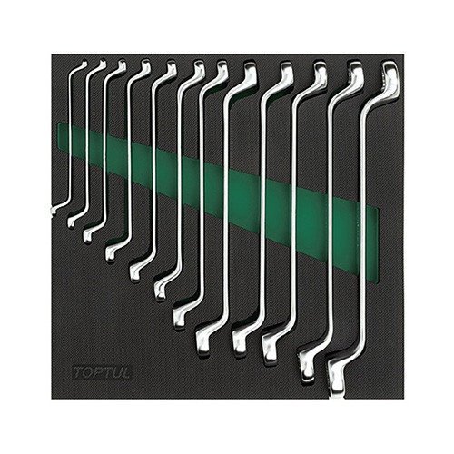 Набор ключей накидных 6-32мм (угол 75°)  12ед. (в ложементе, тип C) TOPTUL GVC1202 Харьков - изображение 1