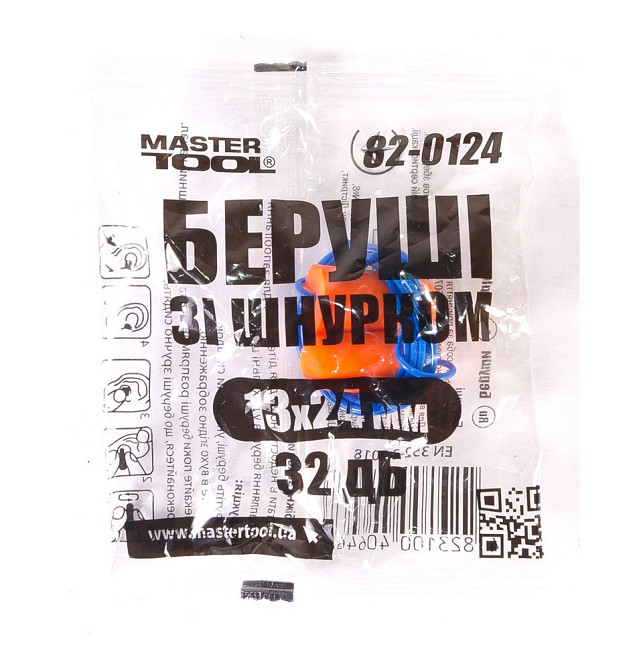 Беруши со шнурком MASTERTOOL 13х24 мм III-EN 352-1 32 dB 82-0124 Харків - зображення 2