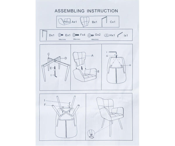 Крісло Флор тканина жовта букле тедді Днепр - изображение 8