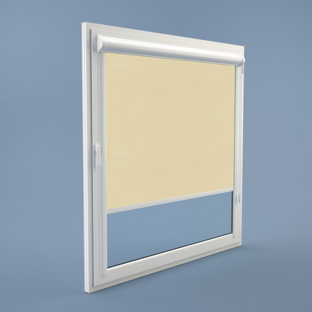 Рулонна штора Rolets Льон 2-875-875 87.5x170 см закритого типу Молочна Київ - зображення 1
