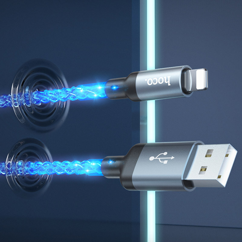 Дата кабель Hoco U112 Shine 2.4A USB to Lightning (1m) Херсон - зображення 7