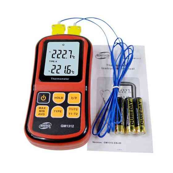 Термометр цифровой двухканальный -250-1767°C BENETECH GM1312 Харків