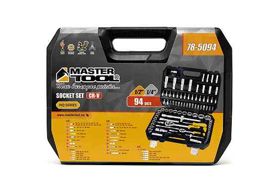 Набор инструментов MASTERTOOL ¼"&½" 94 шт 4-14 мм 10-32 мм CrV кейс с металлическими замками 78-5094 Харьков