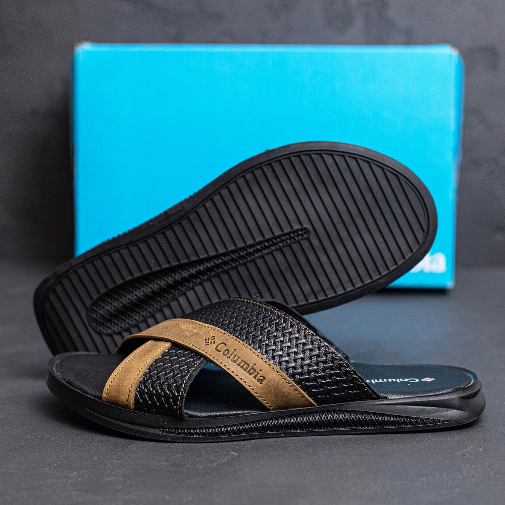 Мужские кожаные  летние шлепанцы-сланцы Columbia Киев - изображение 9