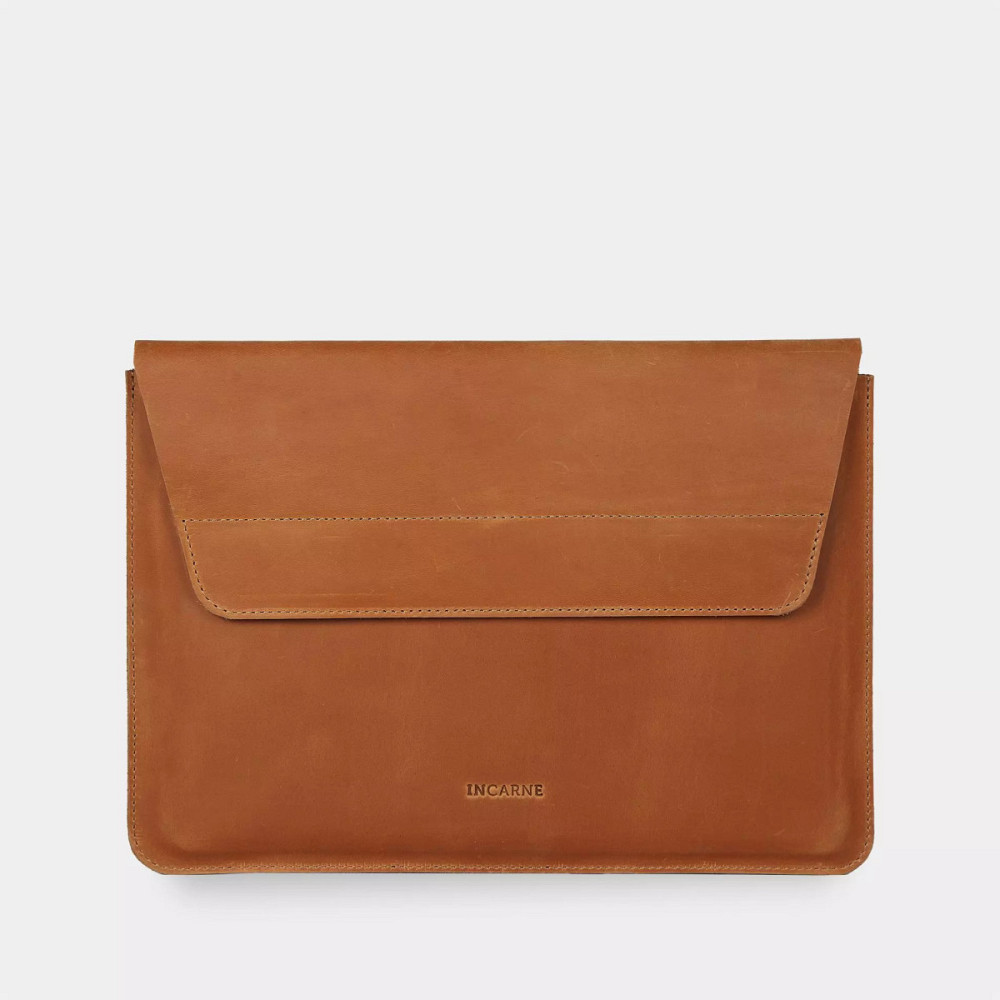 Чехол для ноутбука винтажный Incarne Line MacBook Pro 13" 2016-2025 line-cognac-vintage-pro-13 конья Київ - зображення 1