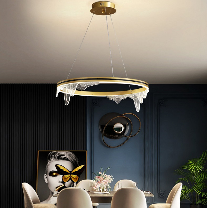 Люстра стельова LED SGA16-1000-ab-k Латунь 40-150х100х100 см. Київ - зображення 1