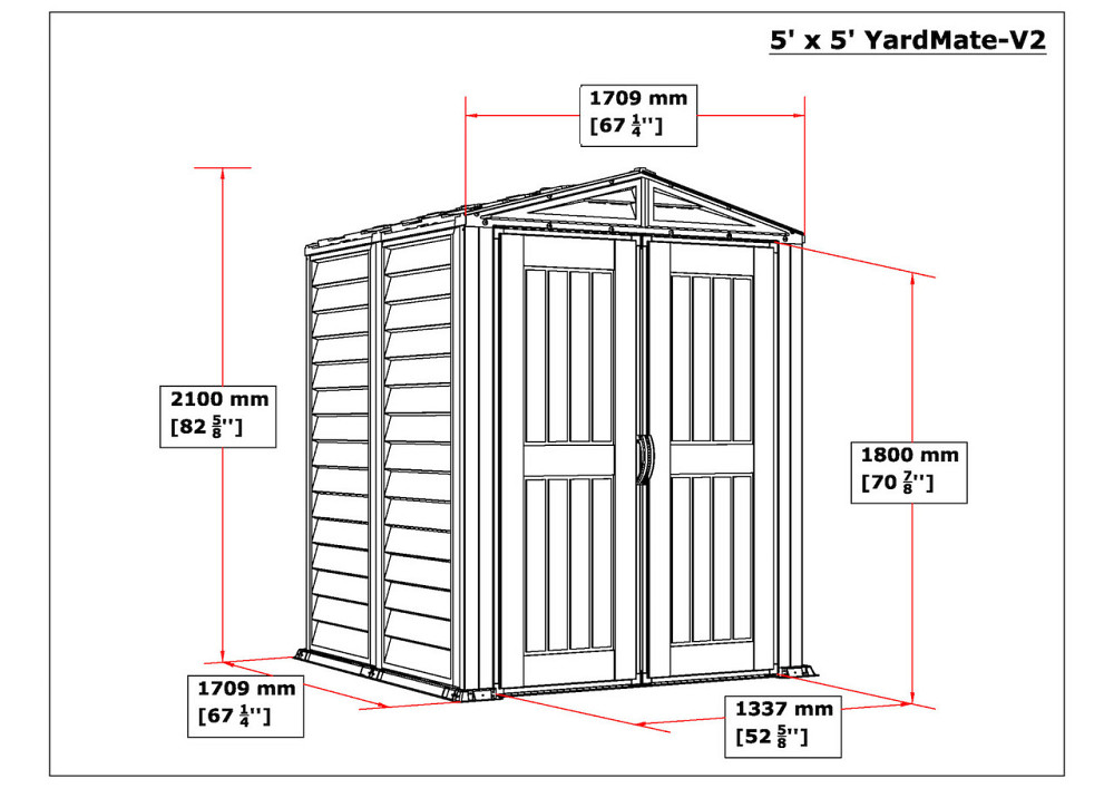 Сарай пластиковый YardMate 171x171x210 см темно-серый Киев - изображение 4