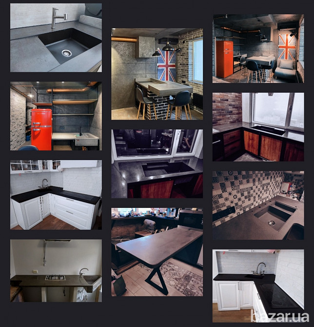 Барная стойка, кухонный остров бетонный, ресепшн, витрины из бетона Одеса - зображення 6