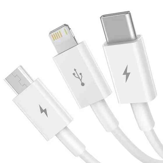 Дата кабель Baseus Superior Series USB to MicroUSB-Lightning-Type-C 3.5A (1.5m) (CAMLTYS) Херсон