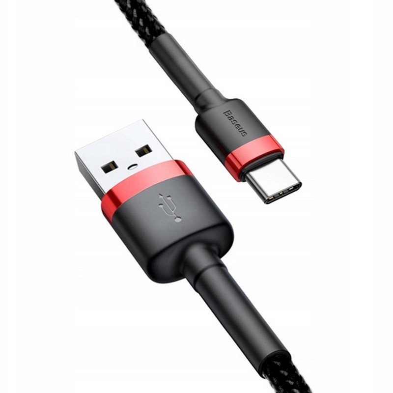 Дата кабель Baseus Cafule USB to Type-C Cable 3A (1m) (CATKLF-B) Херсон - зображення 5