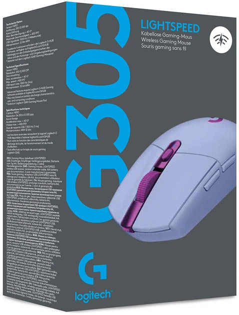 Мышь компьютерная безпроводная Logitech G305 Lightspeed Lilac L910-006022 лиловая Киев - изображение 10