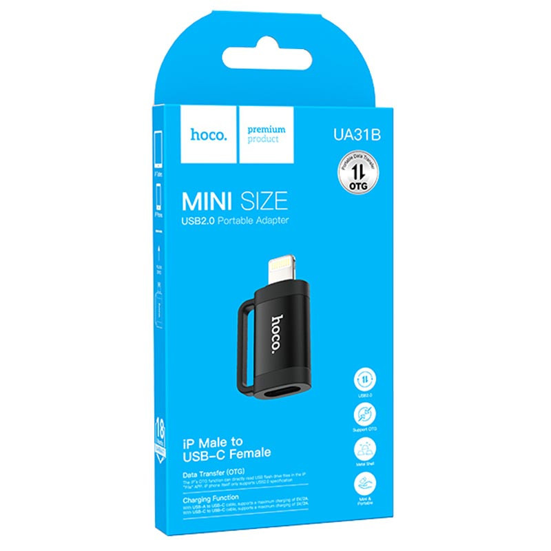 Переходник Hoco UA31B OTG Lightning male to Type-C female Херсон - изображение 5