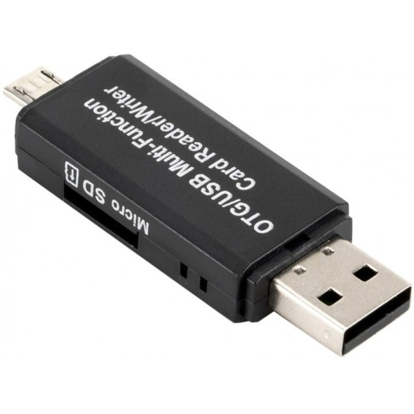 DM Кардрідер 2 in 1 USB 2.0, OTG, MicroSD, MicroUSB, TF, Black (Код товару:23037) Харків - зображення 3