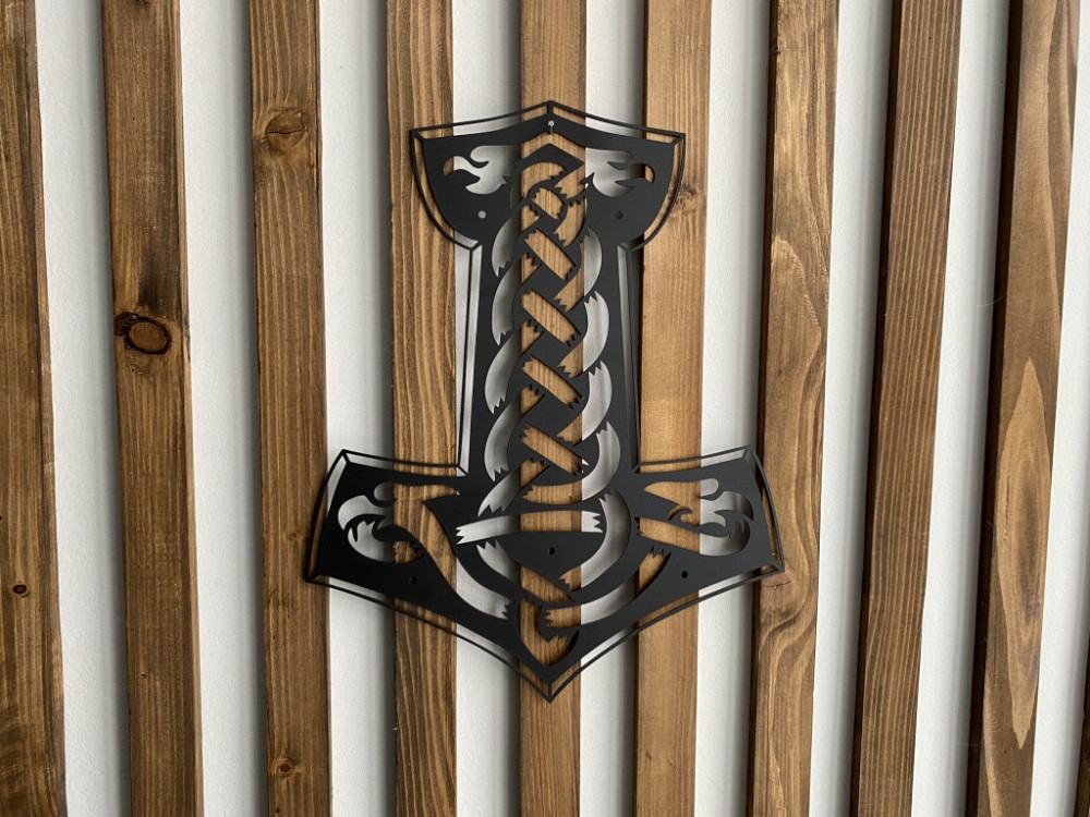 Настенный декор панно картина лофт из металла Молот Тора Киев - изображение 1