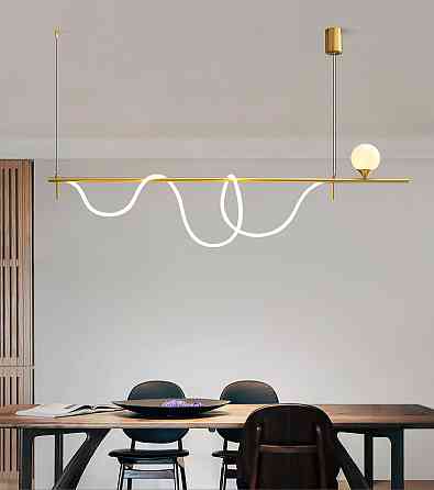 Люстра стельова LED MBJ8-1800-k Латунь 40-122х30х180 см. Київ