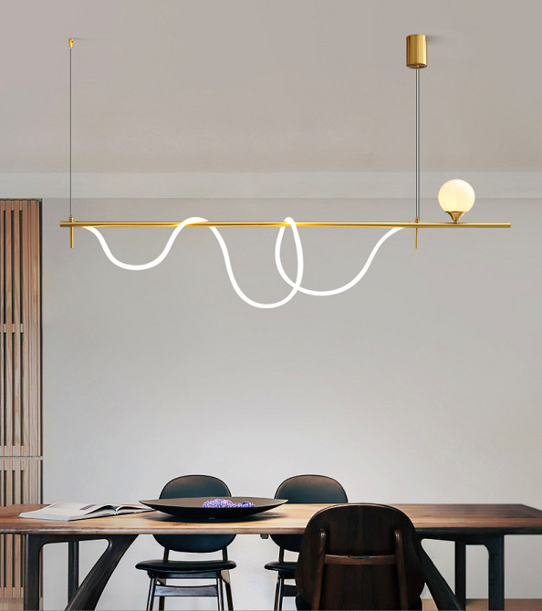 Люстра стельова LED MBJ8-1800-k Латунь 40-122х30х180 см. Київ - зображення 1