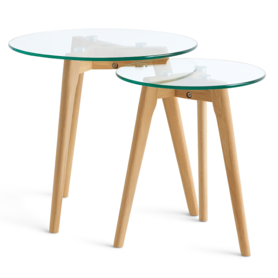 Журнальні столики - комплект Мілан зі скляною стільницею Дніпро