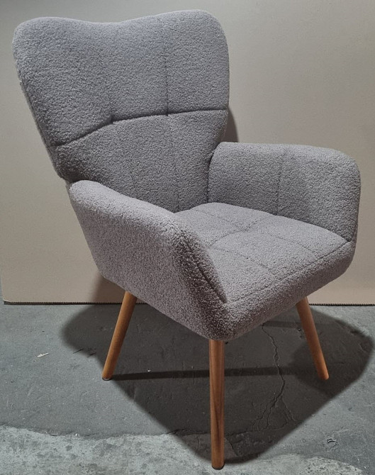 Крісло Флор тканина сіра букле тедді Дніпро - зображення 4