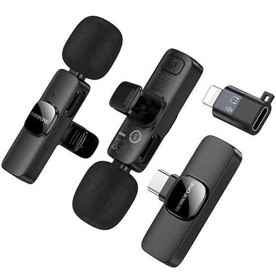 Петличный беспроводной микрофон Borofone BFK15 Dual-mic lavalier Lightning/Type-C Херсон