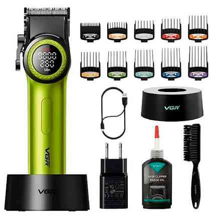 Машинка для стрижки аккумуляторная VGR V-001 GREEN 10 Вт зеленая Киев
