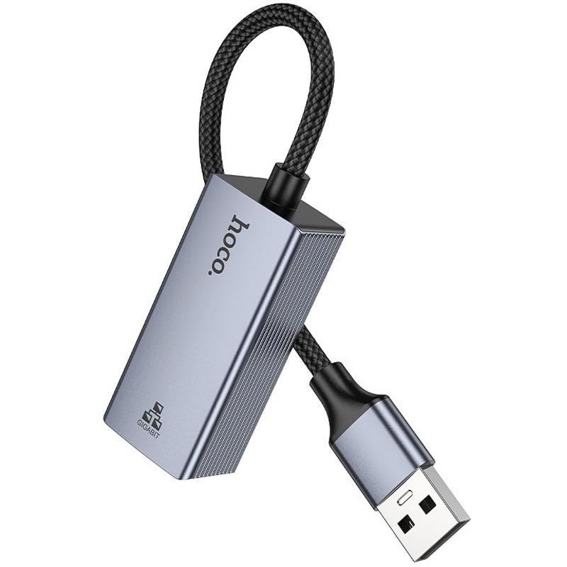 Переходник Hoco UA37 Portable USB to RJ45 1000 Mbs (0.15m) Херсон - зображення 3