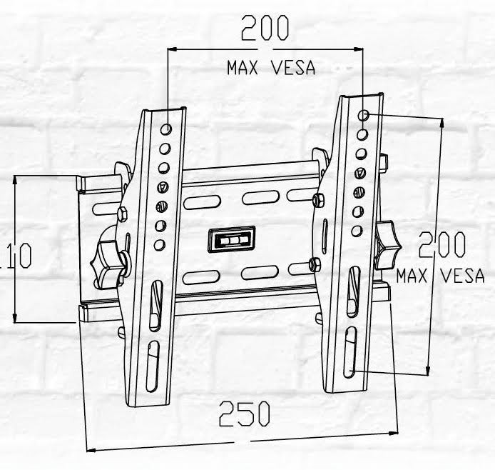 Комплект для установки ТВ с полкой для тюнера ElectricLight 13b61m-Black черный Киев - изображение 6