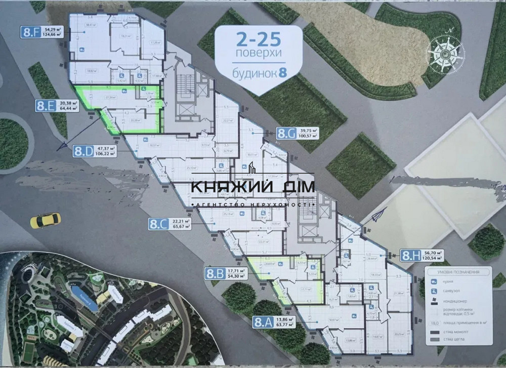 Продаж 1-кімнатної роздільної квартири в ЖК Зарічний, будинок 8, метро Славутич. № 21146539 Киев - изображение 2