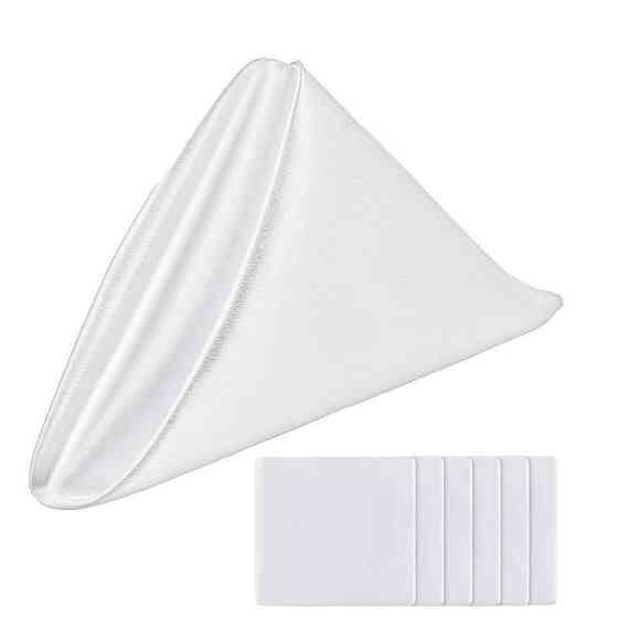 Салфетки атласные сервировочные Leeseph 30х30см белые набор 6 штук Одесса