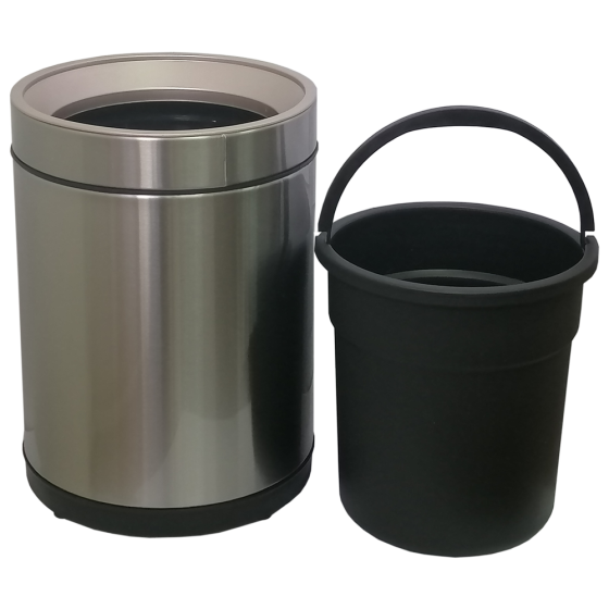Ведро для мусора JAH 10 л круглое серебряный металлик без крышки с внутренним ведром Киев