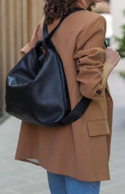 Велика сумка шкіряна жіноча , мішок трансформер натуральна шкіра біла Італія TS308 Киев - изображение 3