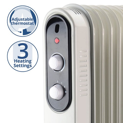 Обогреватель масляный Aurora 051AU 1500 Вт белый Київ - зображення 2